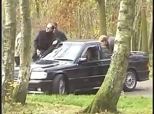 2 French dogging in a car parking