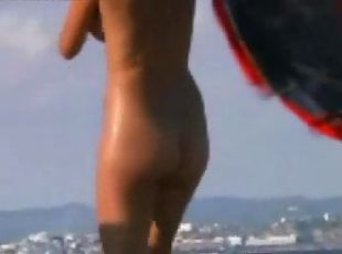 Voyeur films a natural big breasted nudist beach